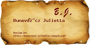 Bunevácz Julietta névjegykártya